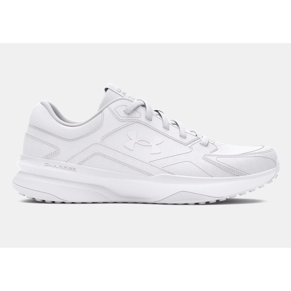 UNDER ARMOUR Women's Size 6.5 White Edge Leather Athletic Shoes-3028569-100 NEW